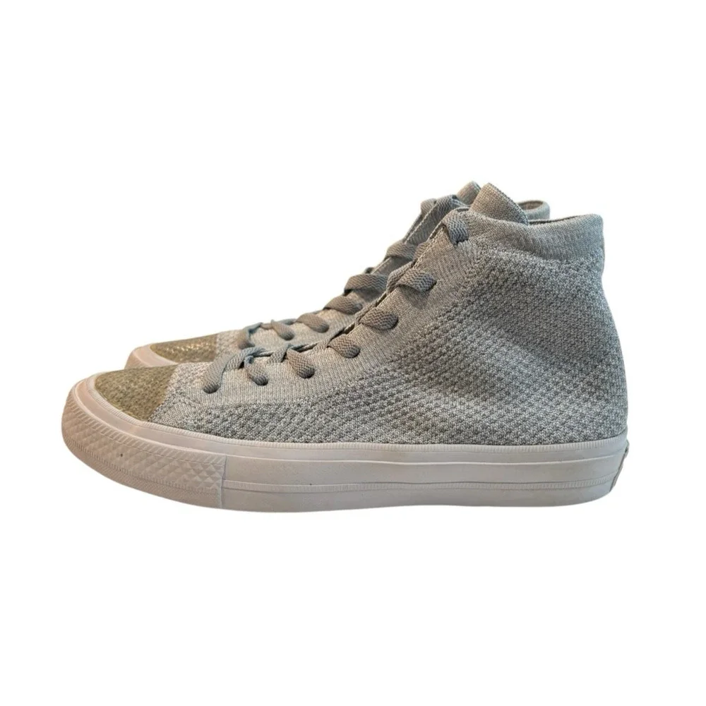 Converse Chuck Womens Size 7 Flyknit Gray High Top Sneakers 2017 Style 156735C